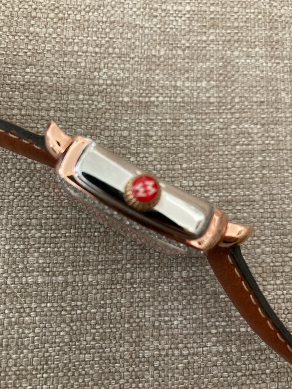 Michele Deco Madison Rose Gold-Tone Diamond Accent Square Watch - Picture 8 of 8